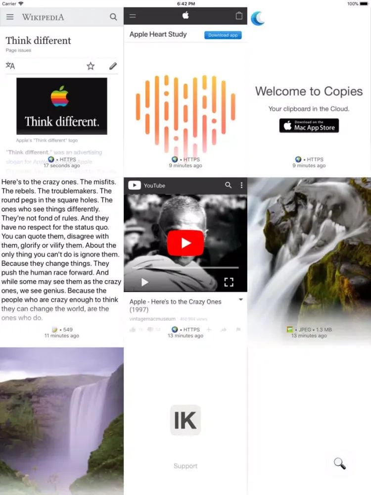 Tangkapan layar Copies 2 iPad 