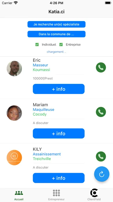 Katia.ci سکرین شاٹس