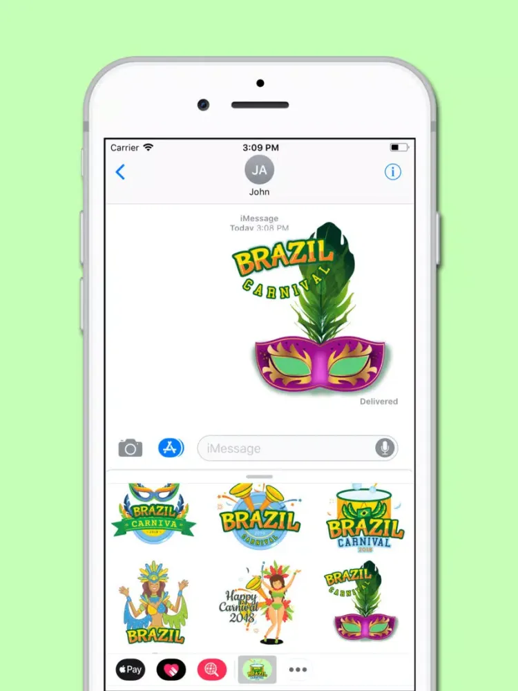 Tangkapan skrin Brazil Carnival 2018 Sticker iPad 