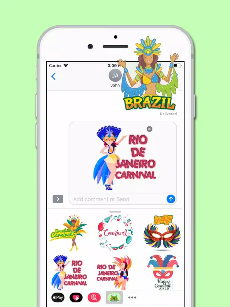Tangkapan skrin Brazil Carnival 2018 Sticker iPad 