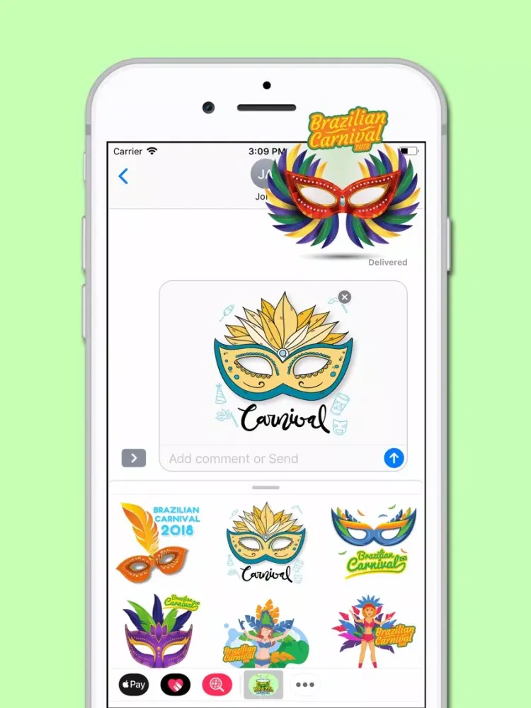Tangkapan skrin Brazil Carnival 2018 Sticker iPad 