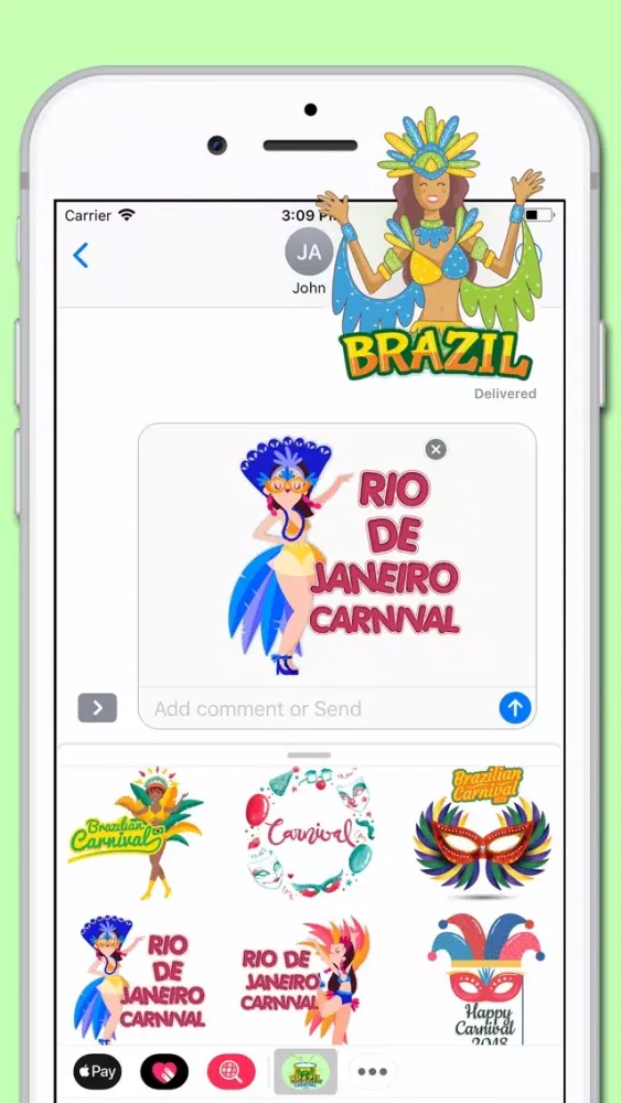Tangkapan skrin Brazil Carnival 2018 Sticker