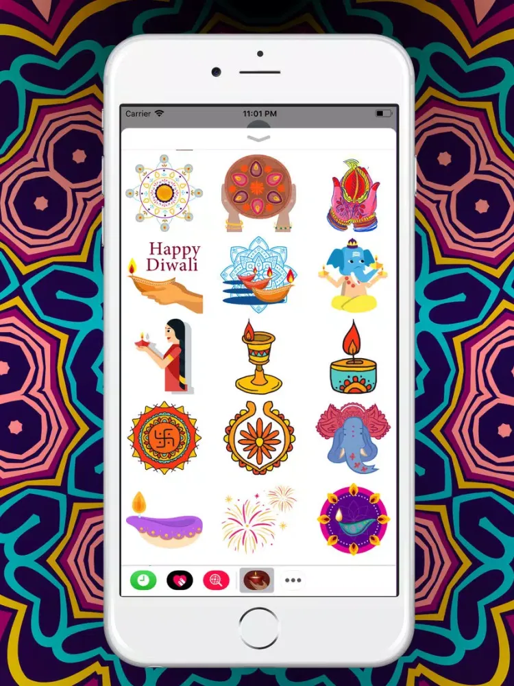Mandala Happy Diwali Sticker iPad  Screenshots