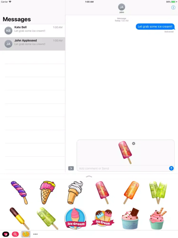 Zrzuty ekranu Sunburst Ice Cream Sticker iPad 