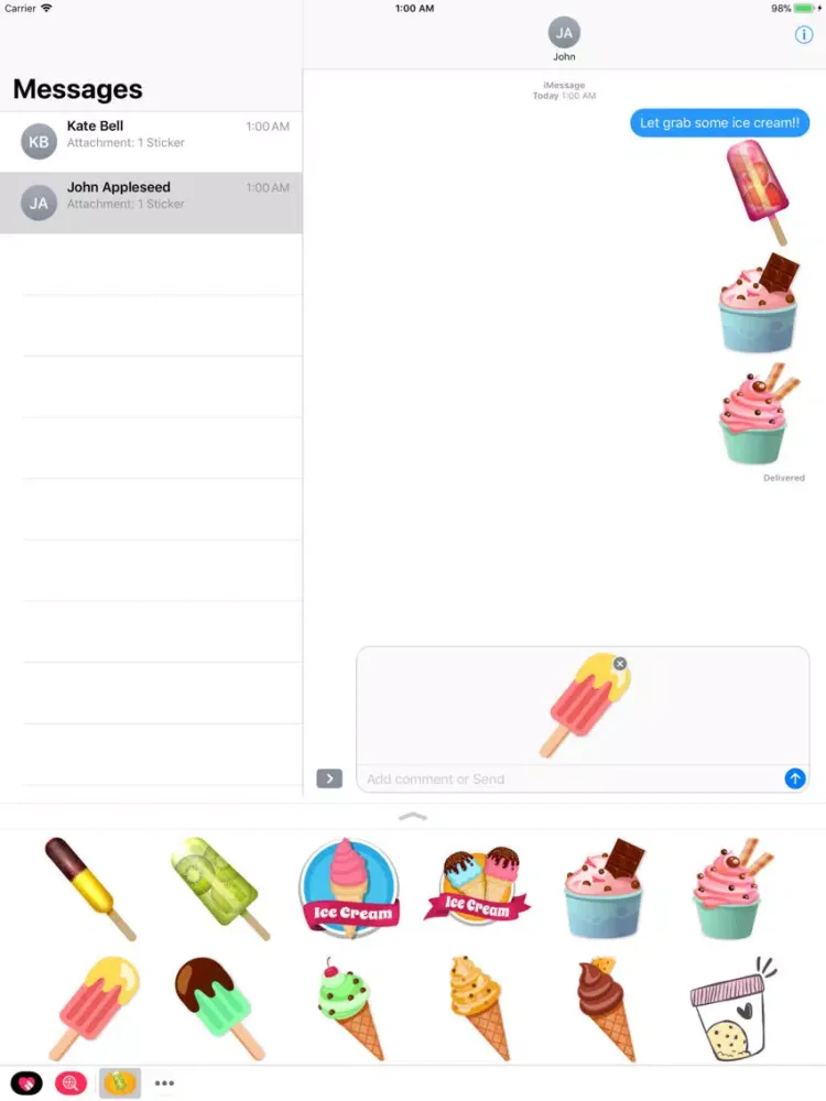 Zrzuty ekranu Sunburst Ice Cream Sticker iPad 