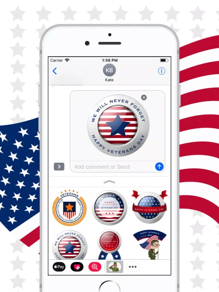 Veterans Day Honour Sticker iPad  스크린샷