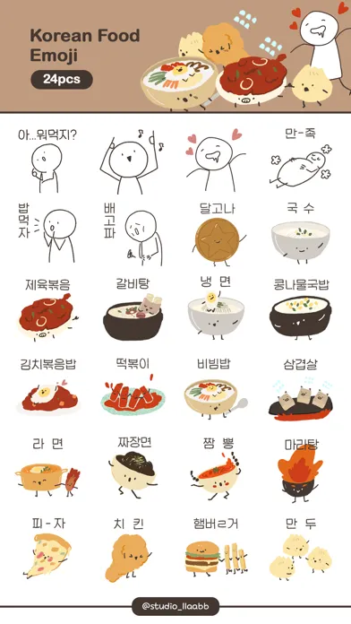 Korean Food Emoji Sticker Pack Ekran Görüntüleri
