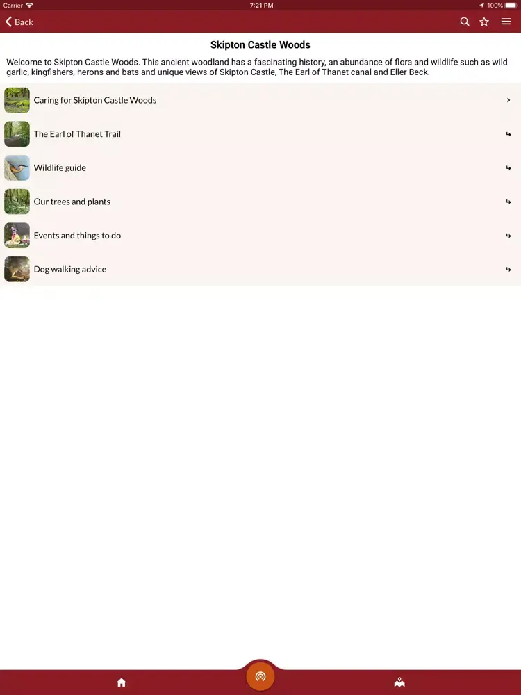 Woodland Trust visitor guides iPad  Screenshots