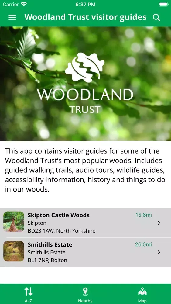 Woodland Trust visitor guides Screenshots