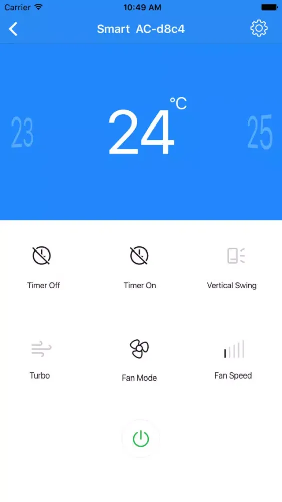 Tangkapan layar Lloyd Smart AC Remote Control