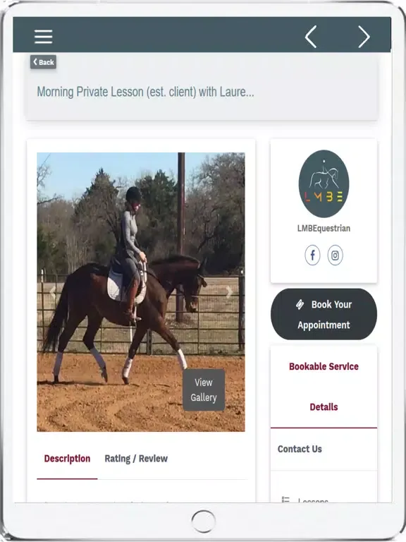 Captures d'écran de LMB Equestrian iPad 