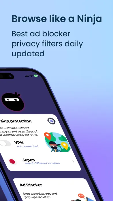 Tangkapan layar VON Ninja: APPVPN Adblock