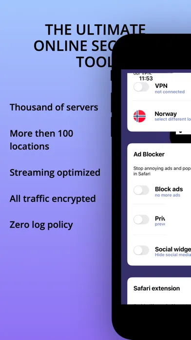 Tangkapan layar VON Ninja: APPVPN Adblock