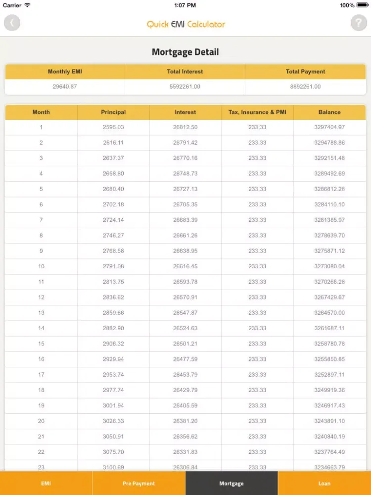 Zrzuty ekranu Quick EMI Calculator iPad 