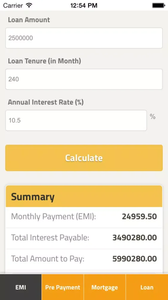 Zrzuty ekranu Quick EMI Calculator