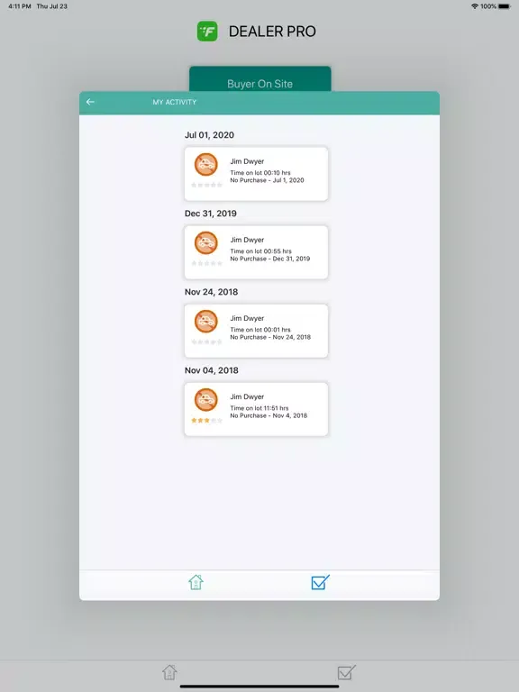 Tangkapan layar FastPass Dealer Pro iPad 