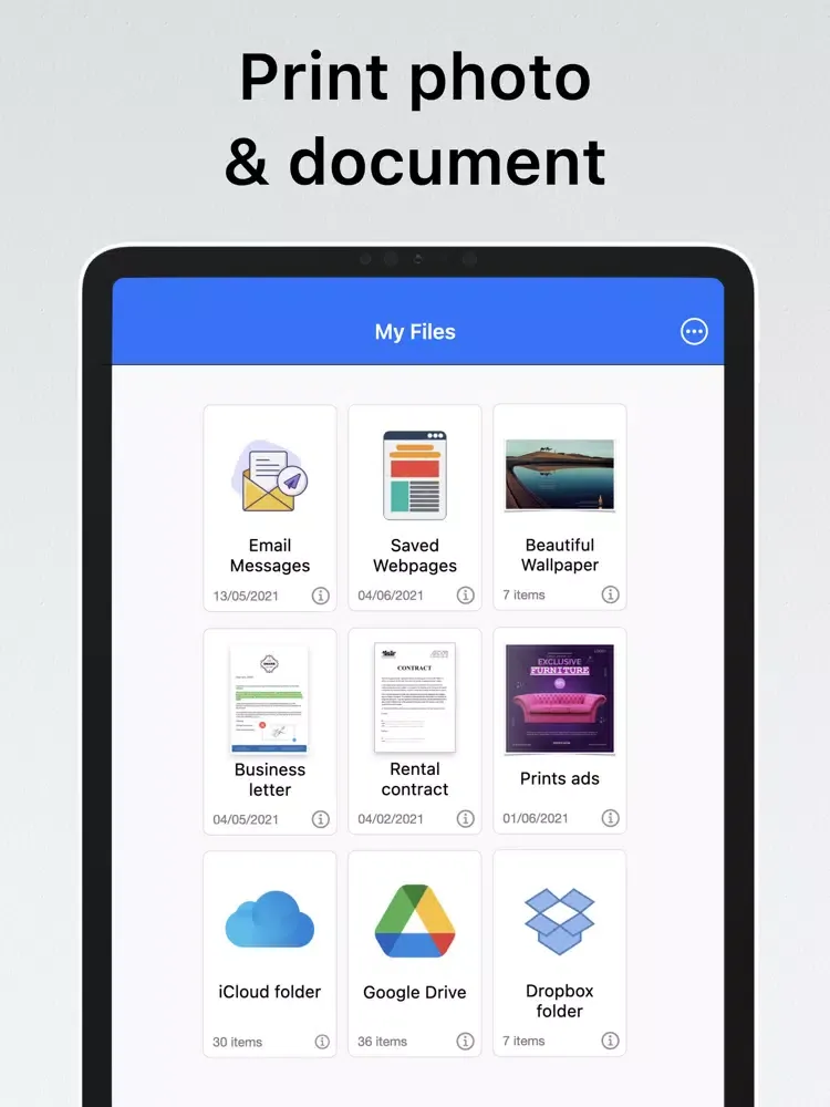 Ảnh chụp màn hình của HPrint - Smart Air Printer App iPad 