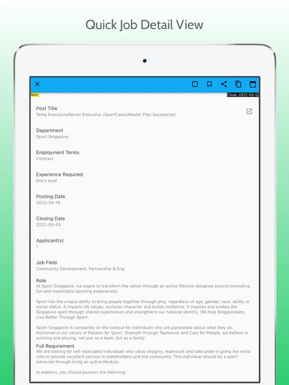 Singapore Gov Job iPad  Screenshots