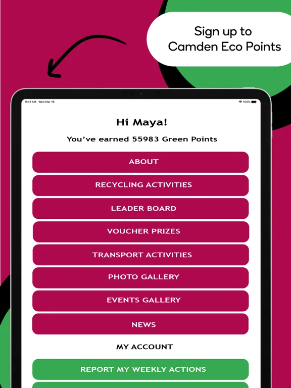 Screenshot di Camden Eco Points iPad 