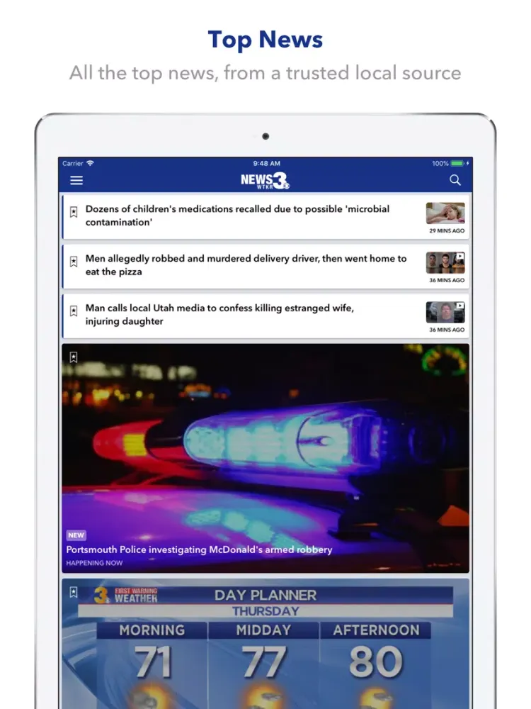 Capturas de pantalla de WTKR News 3 iPad 