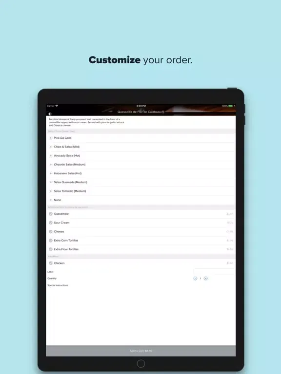 Tangkapan layar SBMenus iPad 