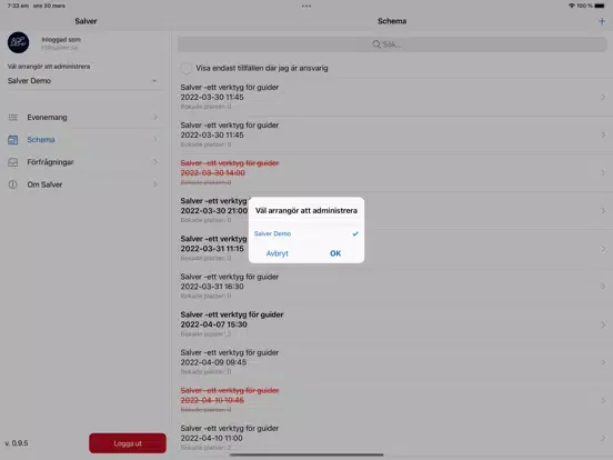 Ảnh chụp màn hình của Salver iPad 