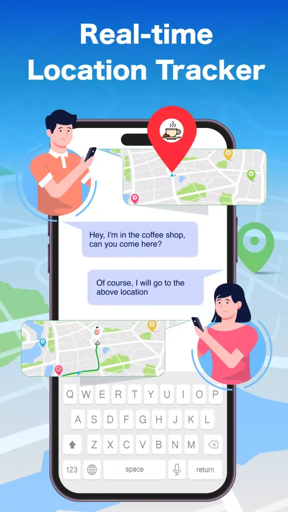 Real-time GPS Location Sharing Screenshots