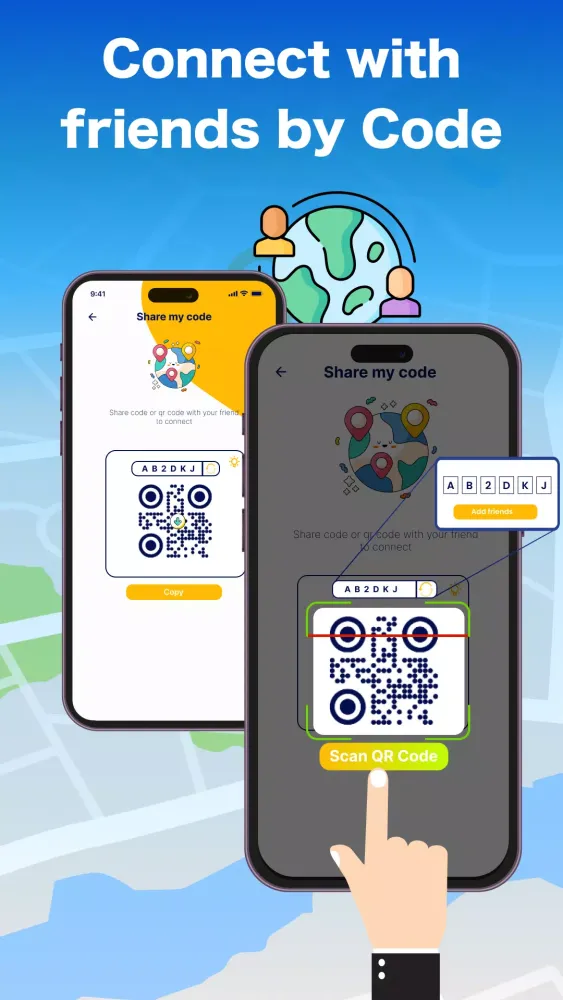 Real-time GPS Location Sharing Screenshots