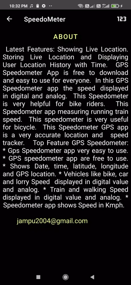 Screenshot di GPS Speedo Meter
