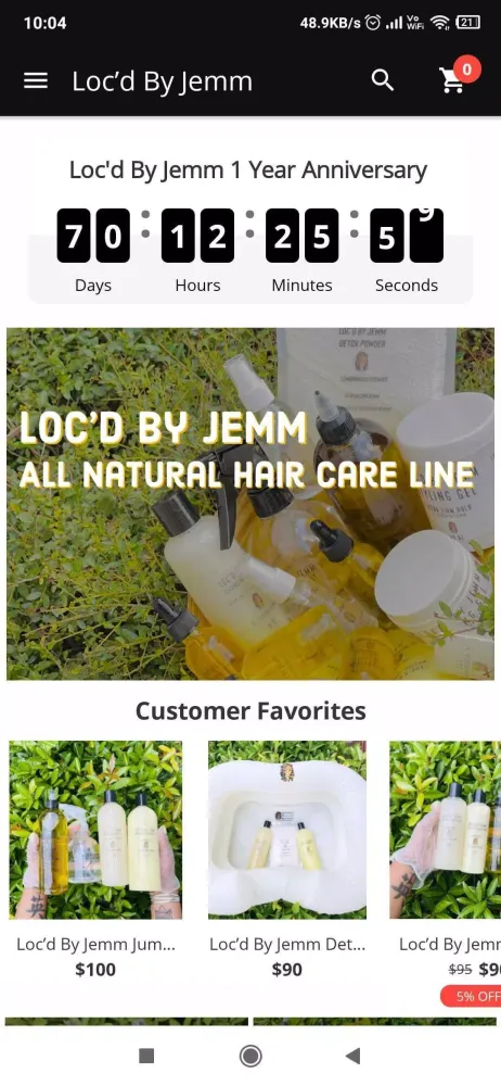 Ảnh chụp màn hình của Jemm Hair Care