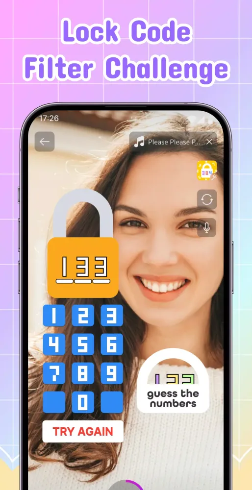 Tangkapan skrin Lock Code Filter Challenge