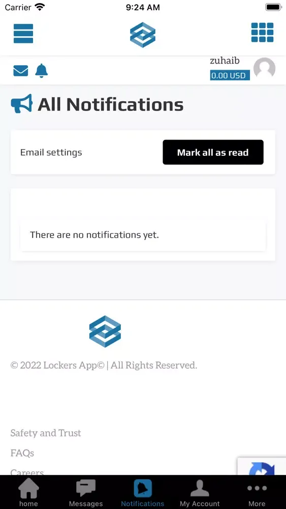 Capturas de tela do Lockers App