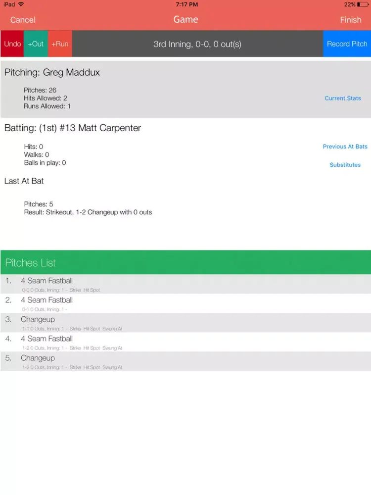 Pitch Cast - Baseball/Softball Pitch Tracker iPad  سکرین شاٹس