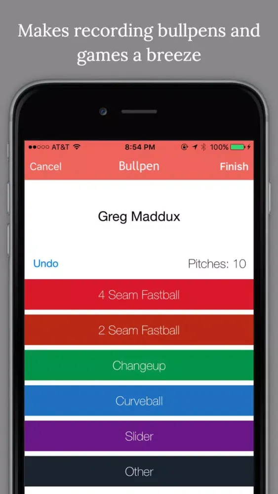 Pitch Cast - Baseball/Softball Pitch Tracker سکرین شاٹس