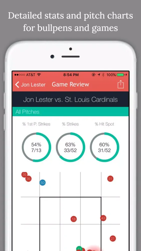 Pitch Cast - Baseball/Softball Pitch Tracker سکرین شاٹس