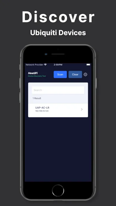 Tangkapan skrin HostiFi Device Discovery Tool