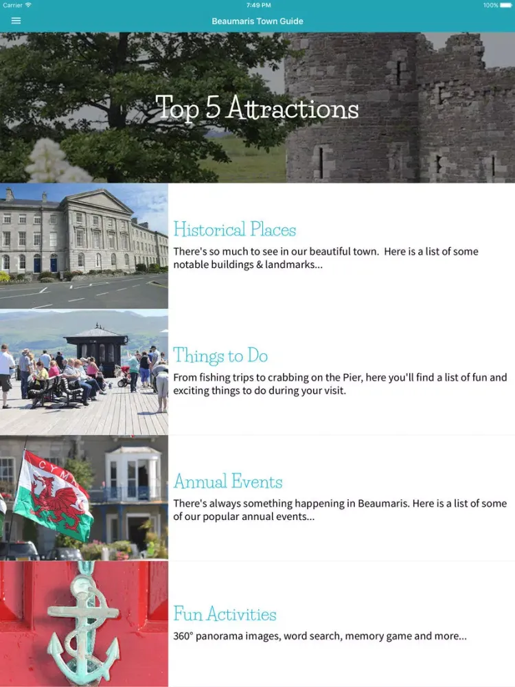 Zrzuty ekranu Beaumaris Town Guide iPad 