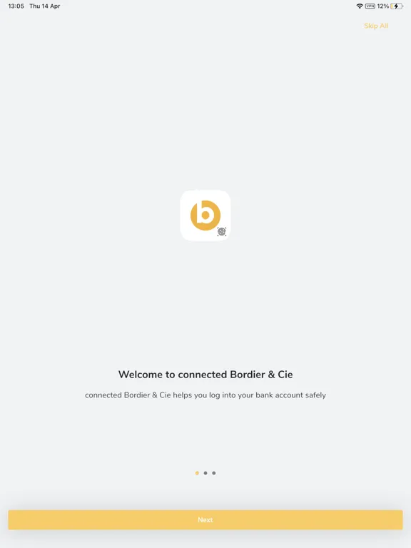 Ảnh chụp màn hình của connected Bordier & Cie iPad 