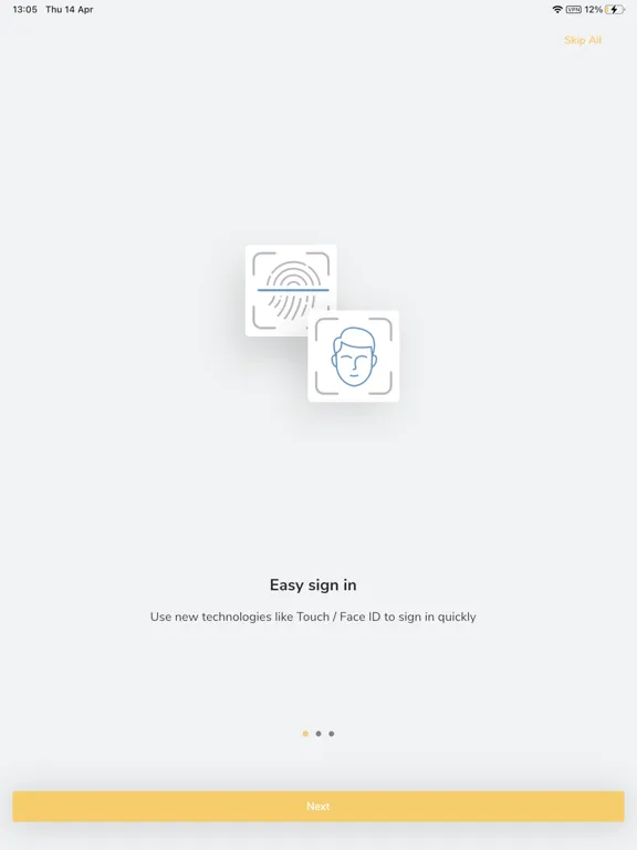 Ảnh chụp màn hình của connected Bordier & Cie iPad 