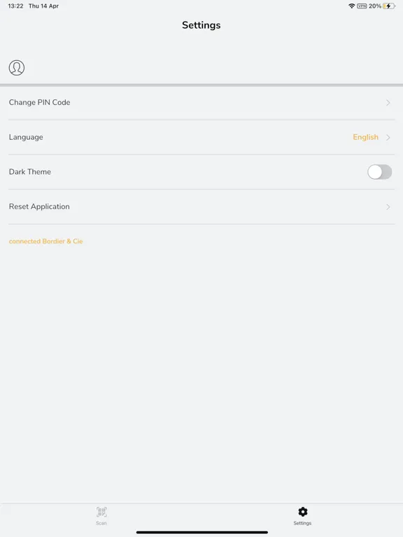 Ảnh chụp màn hình của connected Bordier & Cie iPad 