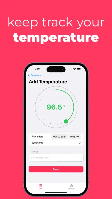 Tangkapan skrin Body Temperature Tracker