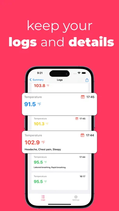 Tangkapan skrin Body Temperature Tracker