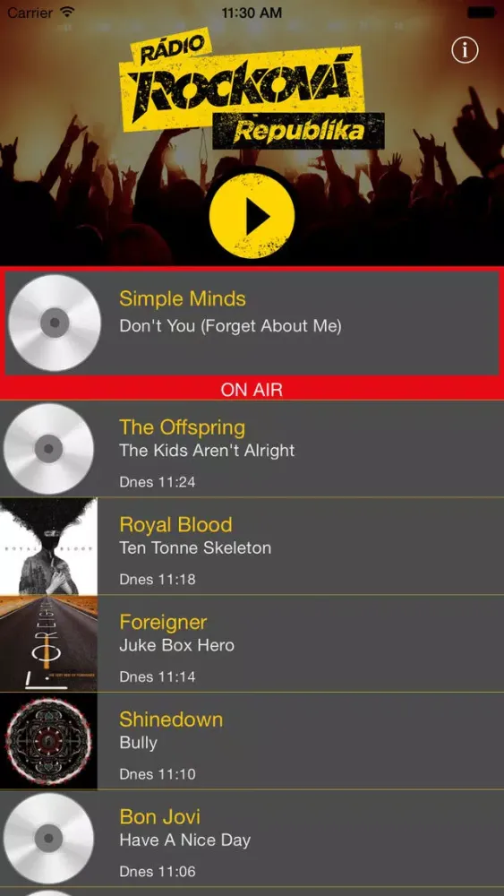 Ảnh chụp màn hình của Rádio Rocková republika