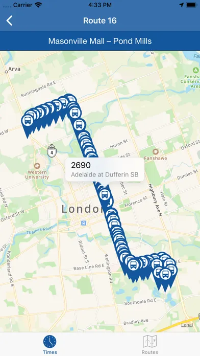 Capturas de pantalla de trackLTC (London Transit)