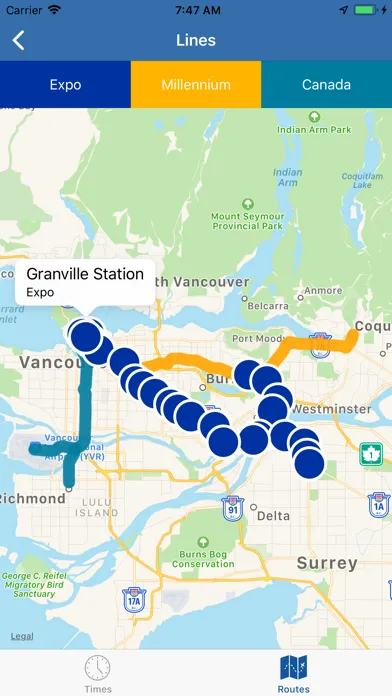 Vancouver Transit (Live Times) Screenshots