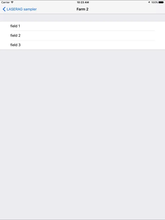 Tangkapan layar LASERAG Sampler iPad 