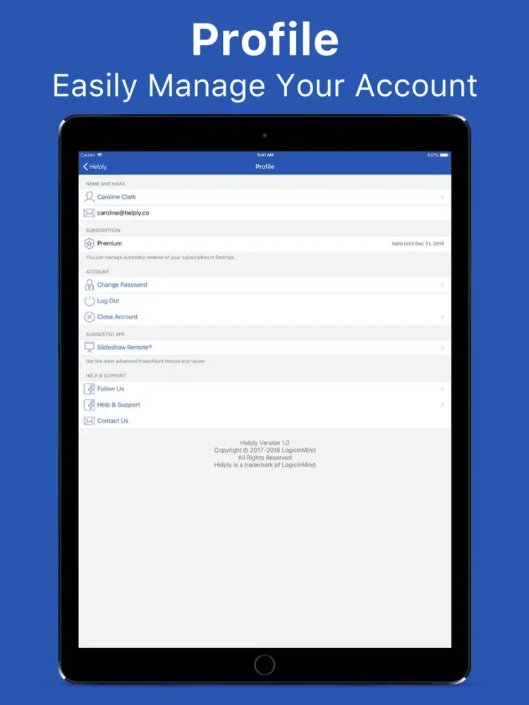 Helply iPad  स्क्रीनशॉट