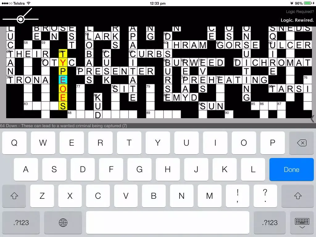 Tangkapan skrin Wordier Crosswords iPad 