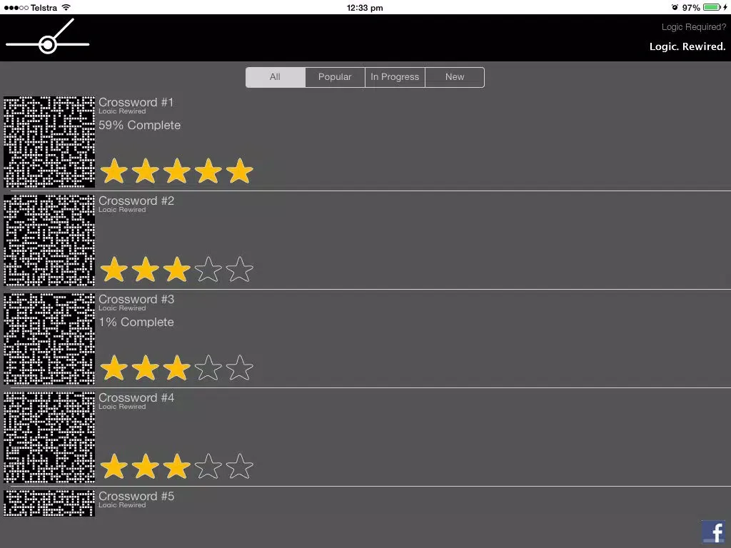 Tangkapan skrin Wordier Crosswords iPad 