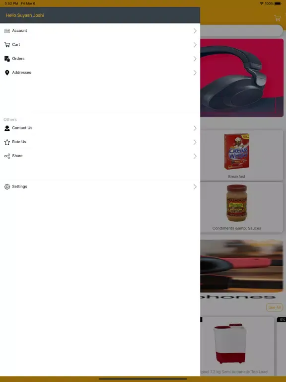 Capturas de tela do LS E-Cart iPad 